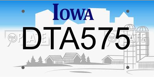 DTA575 Iowa License Plate