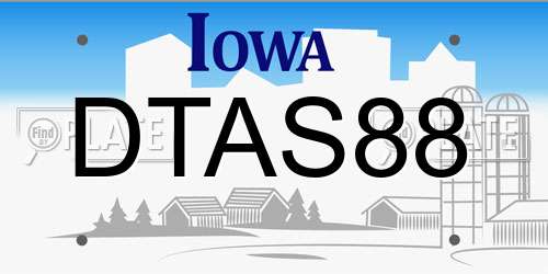 DTAS88 Iowa License Plate