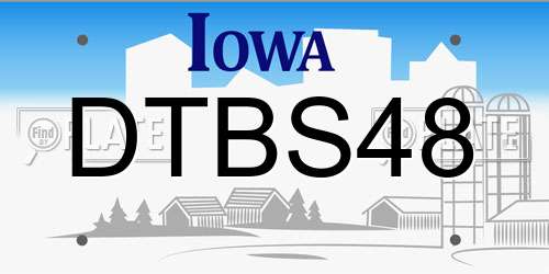 DTBS48 Iowa License Plate