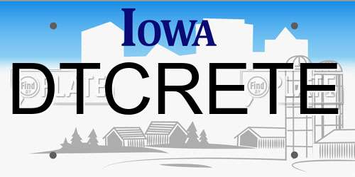 DTCRETE Iowa License Plate