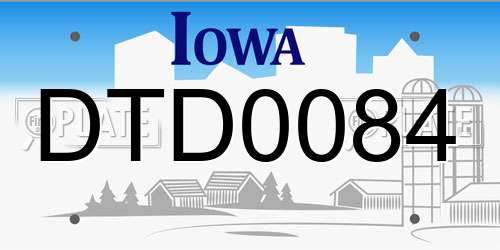 DTD0084 Iowa License Plate