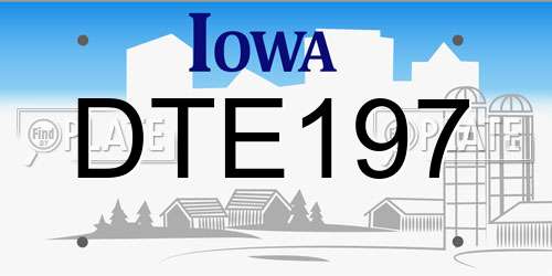 DTE197 Iowa License Plate
