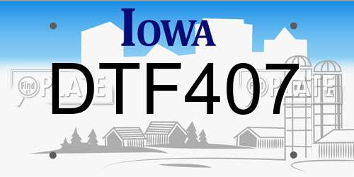 DTF407 Iowa License Plate