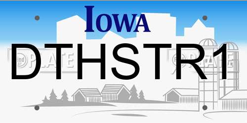 DTHSTR1 Iowa License Plate