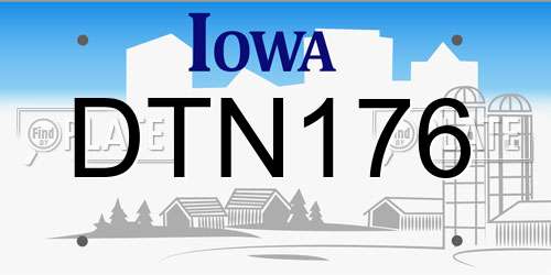 DTN176 Iowa License Plate