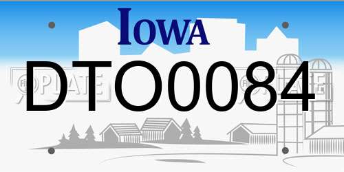 DTO0084 Iowa License Plate