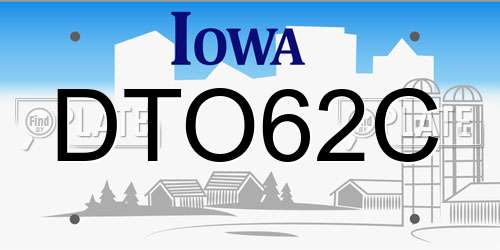 DTO62C Iowa License Plate