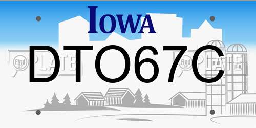 DTO67C Iowa License Plate