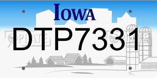 DTP7331 Iowa License Plate