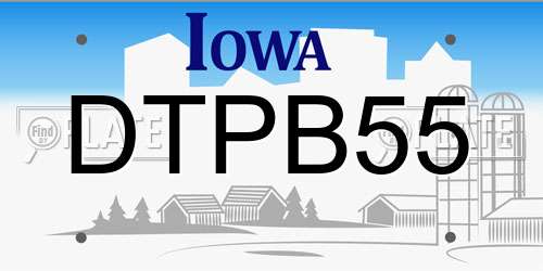 DTPB55 Iowa License Plate