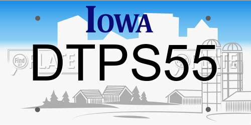 DTPS55 Iowa License Plate