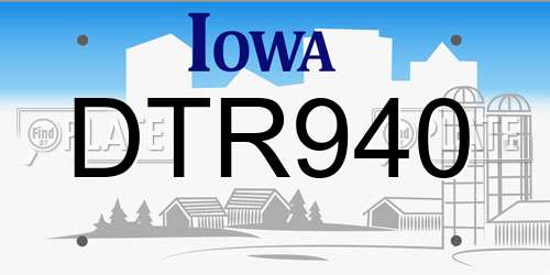 DTR940 Iowa License Plate