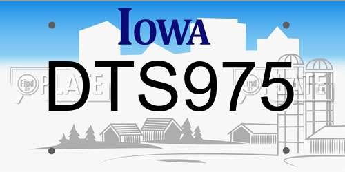 DTS975 Iowa License Plate