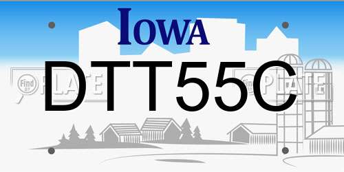 DTT55C Iowa License Plate