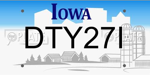 DTY27I Iowa License Plate