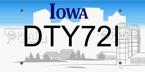 DTY72I Iowa License Plate