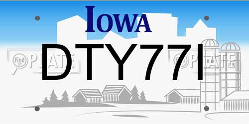 DTY77I Iowa License Plate