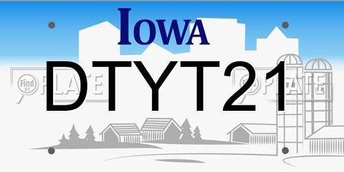 DTYT21 Iowa License Plate