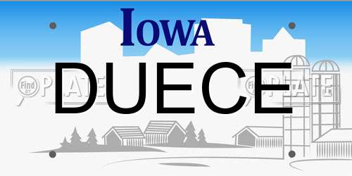 DUECE Iowa License Plate