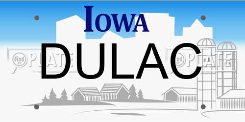 DULAC Iowa License Plate