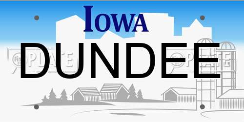DUNDEE Iowa License Plate