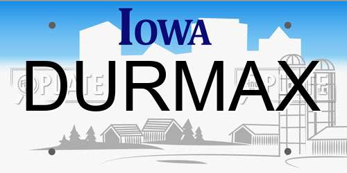 DURMAX Iowa License Plate