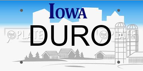 DURO Iowa License Plate