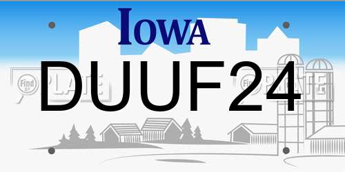 DUUF24 Iowa License Plate