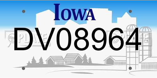 DV08964 Iowa License Plate