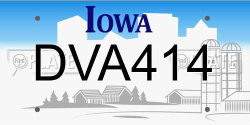 DVA414 Iowa License Plate