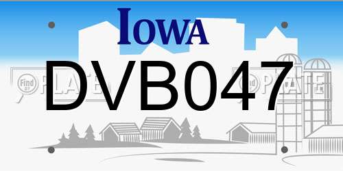 DVB047 Iowa License Plate
