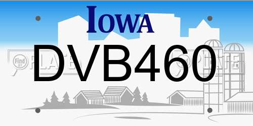 DVB460 Iowa License Plate
