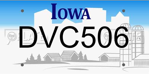 DVC506 Iowa License Plate