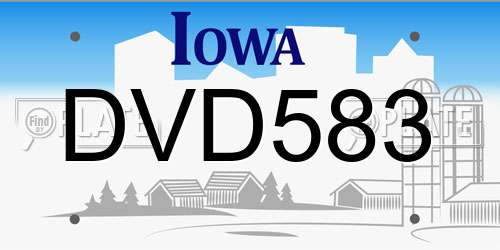 DVD583 Iowa License Plate