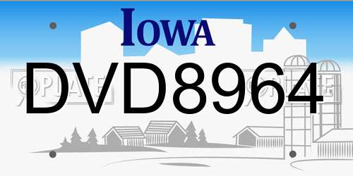 DVD8964 Iowa License Plate