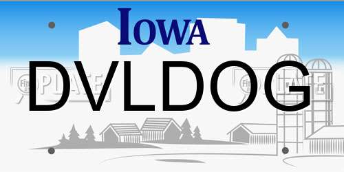 DVLDOG Iowa License Plate
