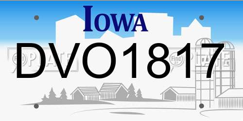 DVO1817 Iowa License Plate