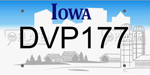 DVP177 Iowa License Plate