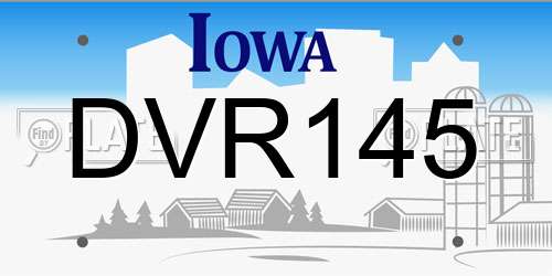 DVR145 Iowa License Plate