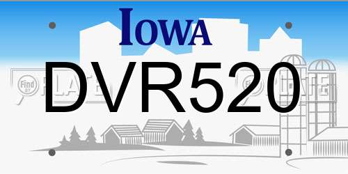 DVR520 Iowa License Plate