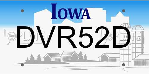 DVR52D Iowa License Plate