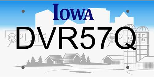 DVR57Q Iowa License Plate
