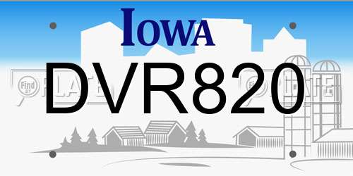 DVR820 Iowa License Plate