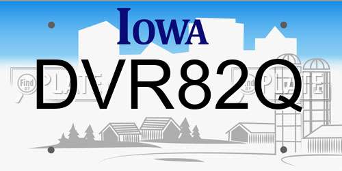DVR82Q Iowa License Plate