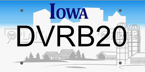 DVRB20 Iowa License Plate