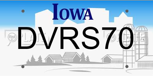 DVRS70 Iowa License Plate