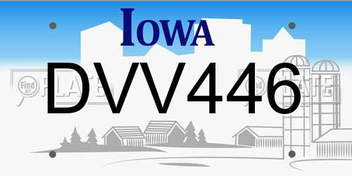 DVV446 Iowa License Plate