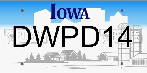 DWPD14 Iowa License Plate