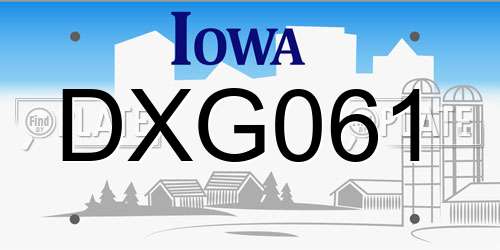 DXG061 Iowa License Plate