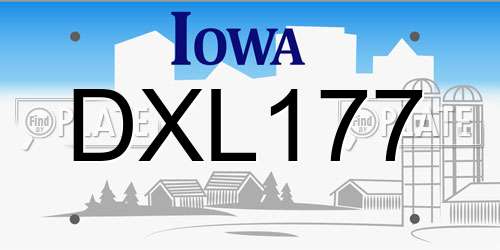 DXL177 Iowa License Plate